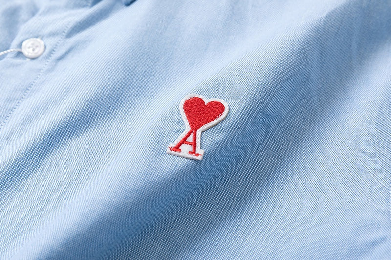 AMI PARIS Unisex Classic Shirt - Blue & White