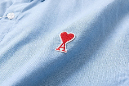 AMI PARIS Unisex Classic Shirt - Blue & White