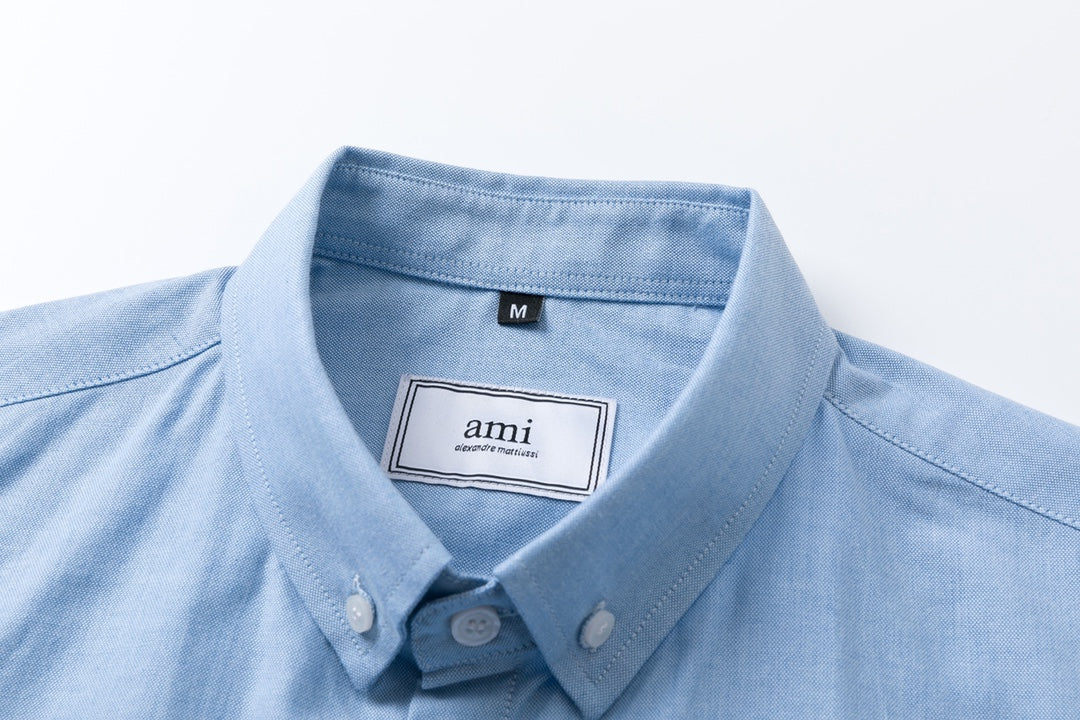 AMI PARIS Unisex Classic Shirt - Blue & White
