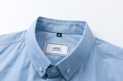 AMI PARIS Unisex Classic Shirt - Blue & White