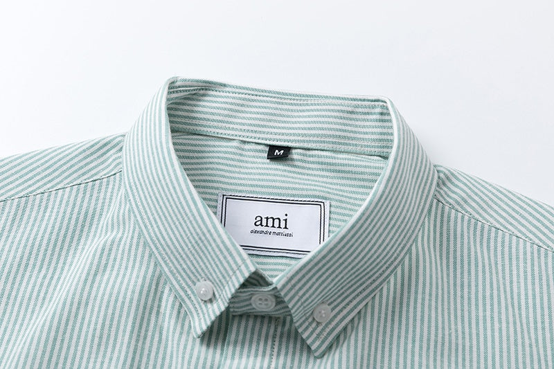 AMI PARIS Striped Shirt - Blue & Green Collection