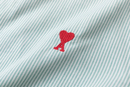AMI PARIS Striped Shirt - Blue & Green Collection