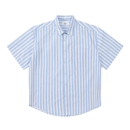 AMI PARIS Unisex Short-Sleeve Striped Shirt - Classic Style