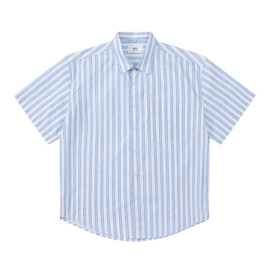 AMI PARIS Unisex Short-Sleeve Striped Shirt - Classic Style