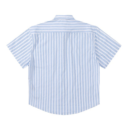 AMI PARIS Unisex Short-Sleeve Striped Shirt - Classic Style