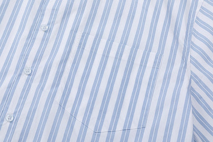 AMI PARIS Unisex Short-Sleeve Striped Shirt - Classic Style