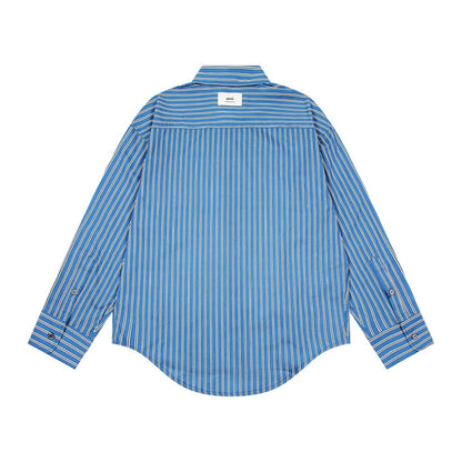 AMI PARIS Unisex Long-Sleeve Striped T-Shirt
