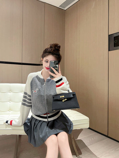 Thom Browne Women's Baseball Sweatshirt Jacket