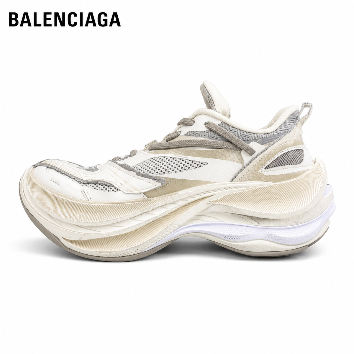 Balenciaga Jet Cream Technical Mesh Sneakers