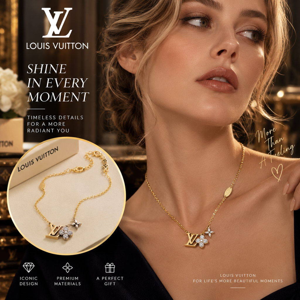 LOUIS VUITTON Four-Leaf Clover Star Pendant Necklace | Fashion Jewelry