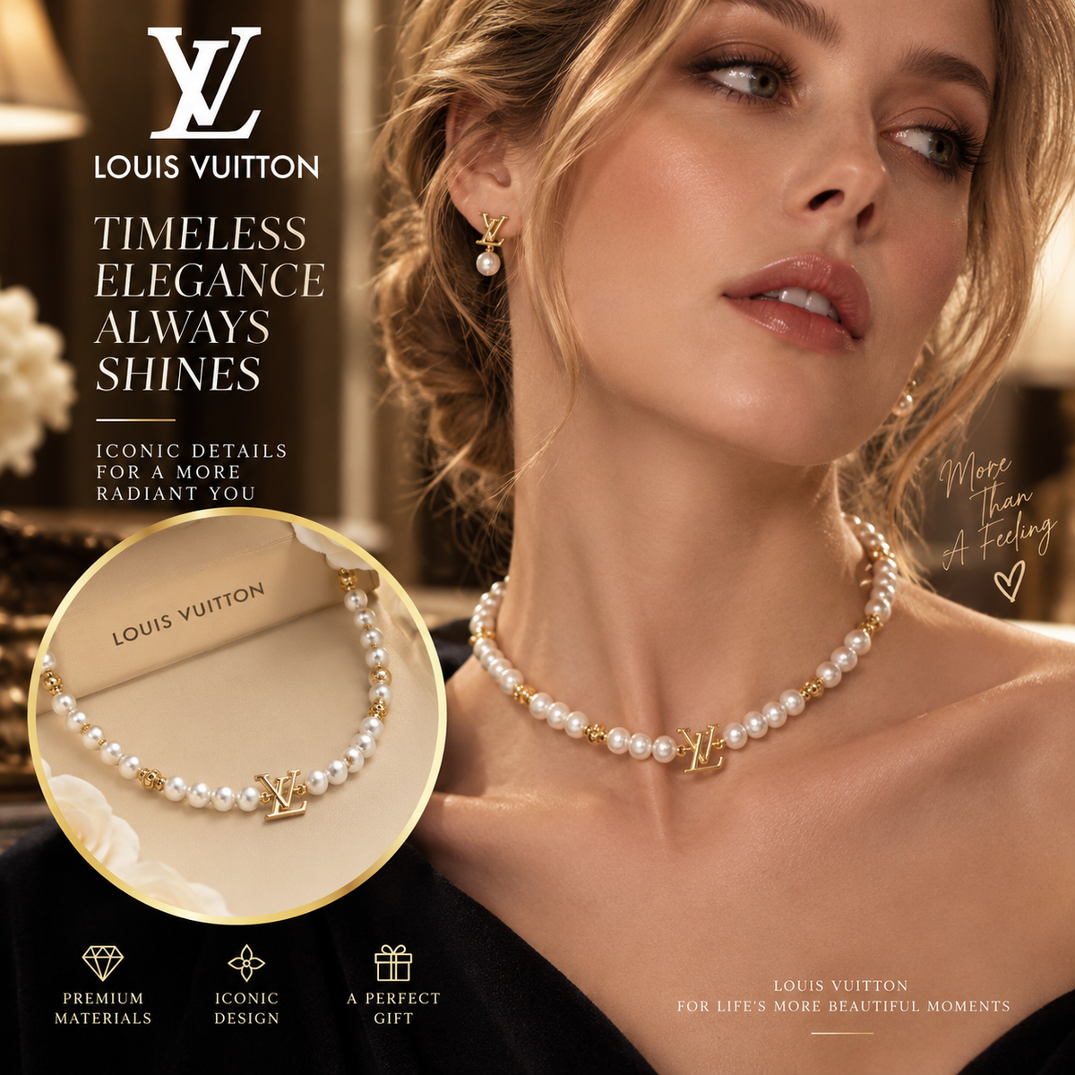 LOUIS VUITTON Pearl Chain Necklace | Fashion Jewelry