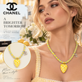 CHANEL Beaded Strawberry Pendant Necklace with CC Charm
