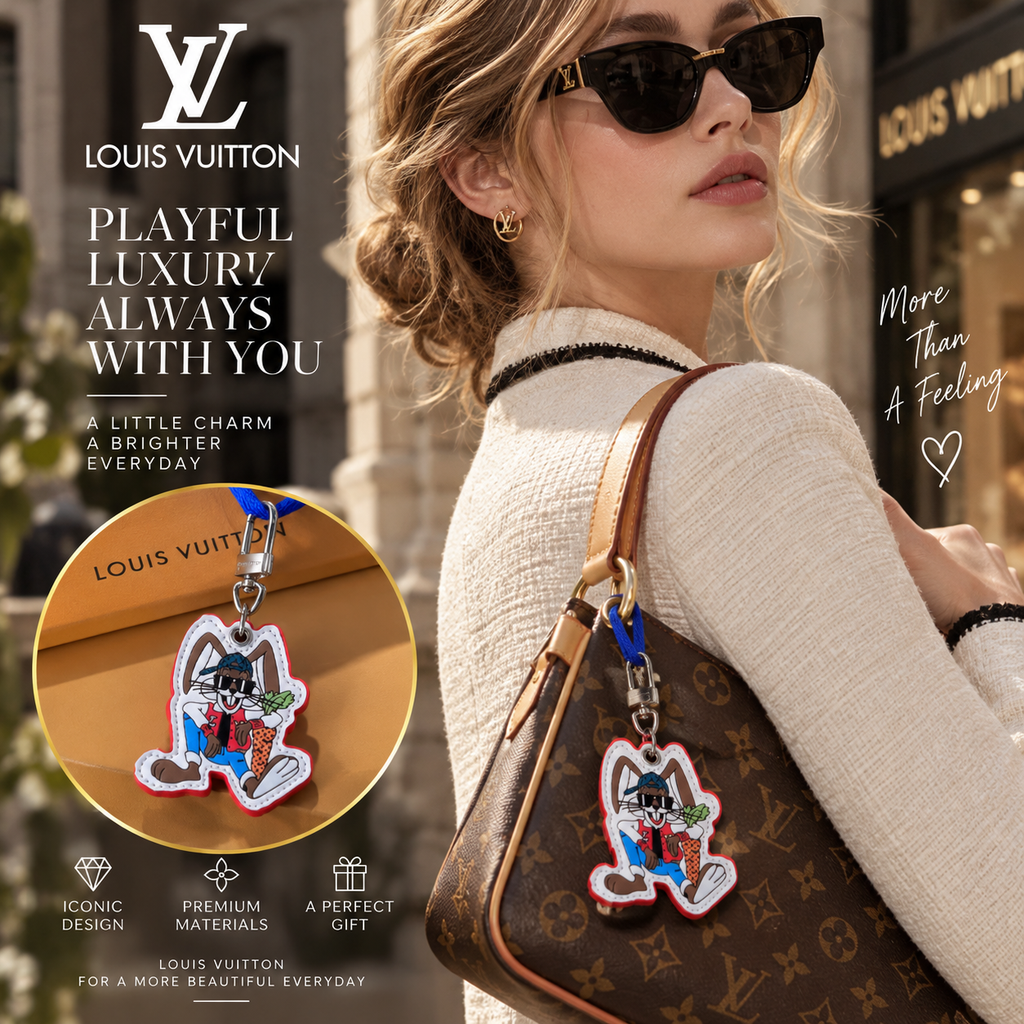 LOUIS VUITTON Metal Logo Bag Charm | Keychain Accessory