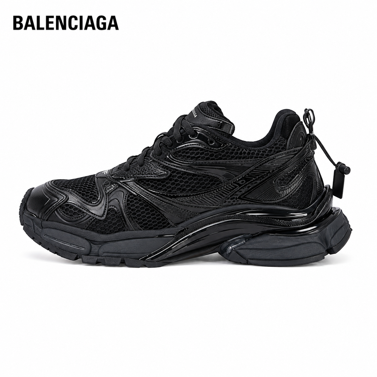 Balenciaga Runner 2.0 7th Black Technical Mesh Sneakers