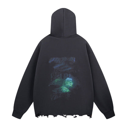2025SS Men's Distressed Oversized Hoodie