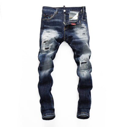 New-DSQ2 Frayed patch Jeans