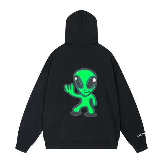 2025SS Alien Print Couples Hoodie – Unisex Streetwear