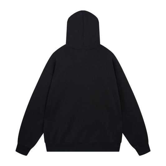 2025SS Print Couples Oversized Hoodie – 100% Cotton Graphic Streetwear