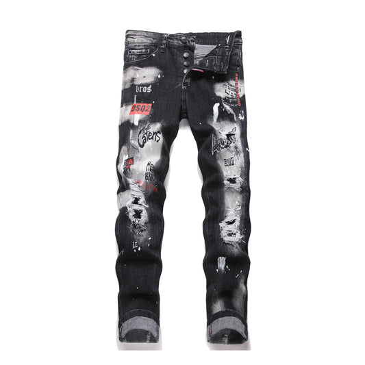 DSQ2 2026 Spring/Summer Men's Wide-Leg Distressed Denim Jeans