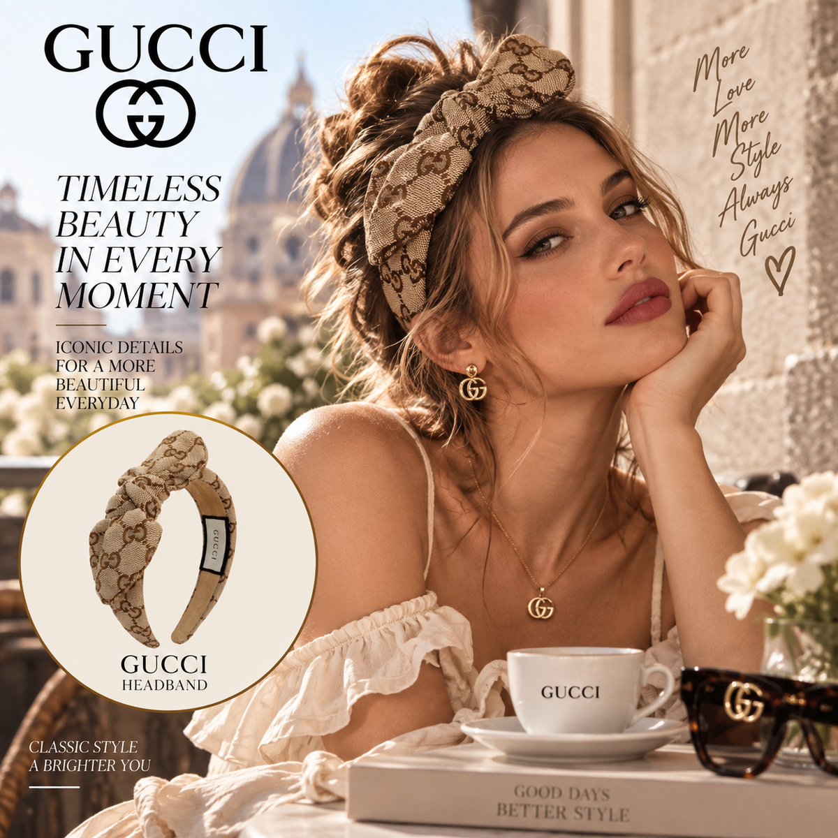 GUCCI Letter Logo Headband | Statement Hair Accessory
