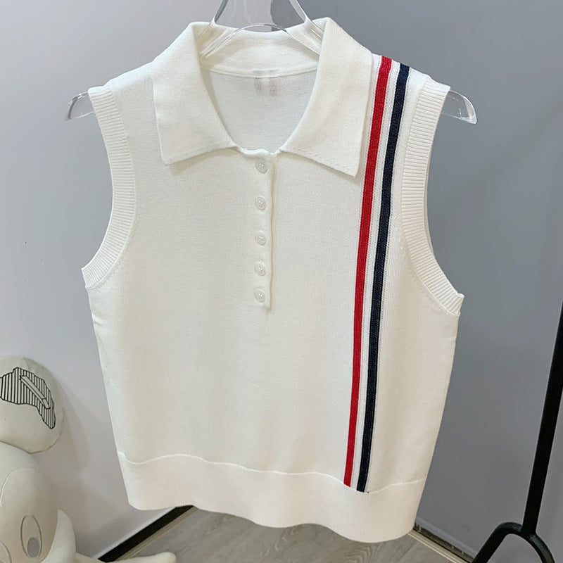 Thom Browne Women's Sleeveless Lapel Top