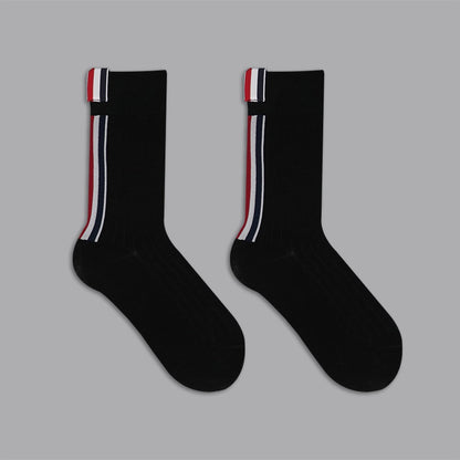 Thom Browne Classic Four-Bar Mid-Calf Socks - Premium Cotton 3-Pack