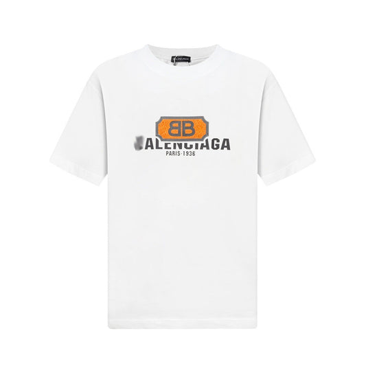 Balenciaga 2025SS BB Logo Printed Cotton T-Shirt