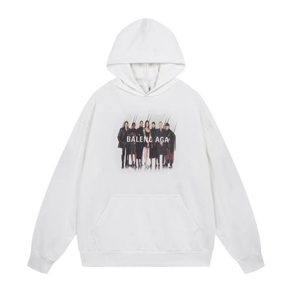 2025 Couples Graphic Print Hoodie – Matching Streetwear Pullover