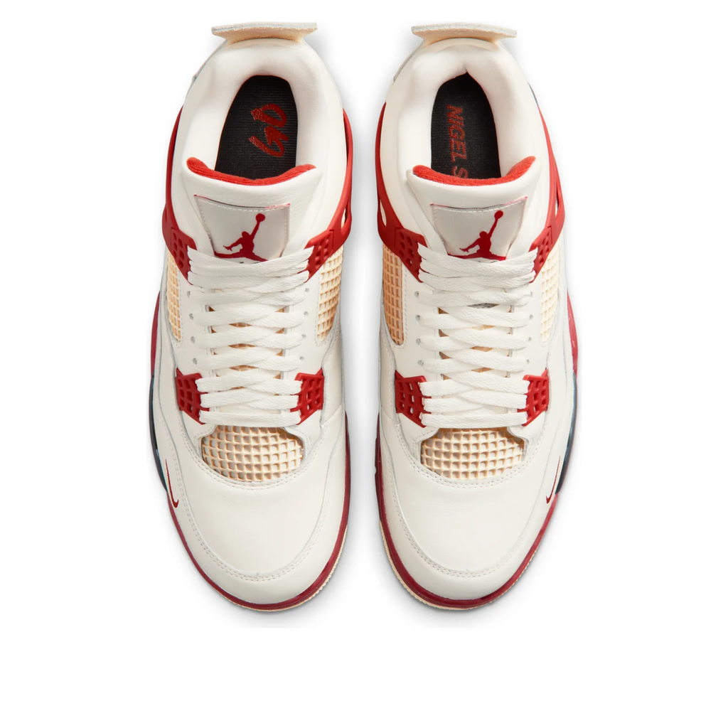 Nike Air Jordan 4 Retro Cream Red & Charcoal Sneakers