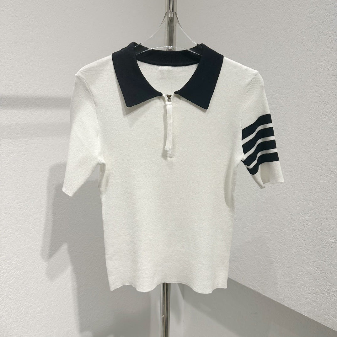 Thom Browne Women's Polo Collar Short-Sleeved Sweate