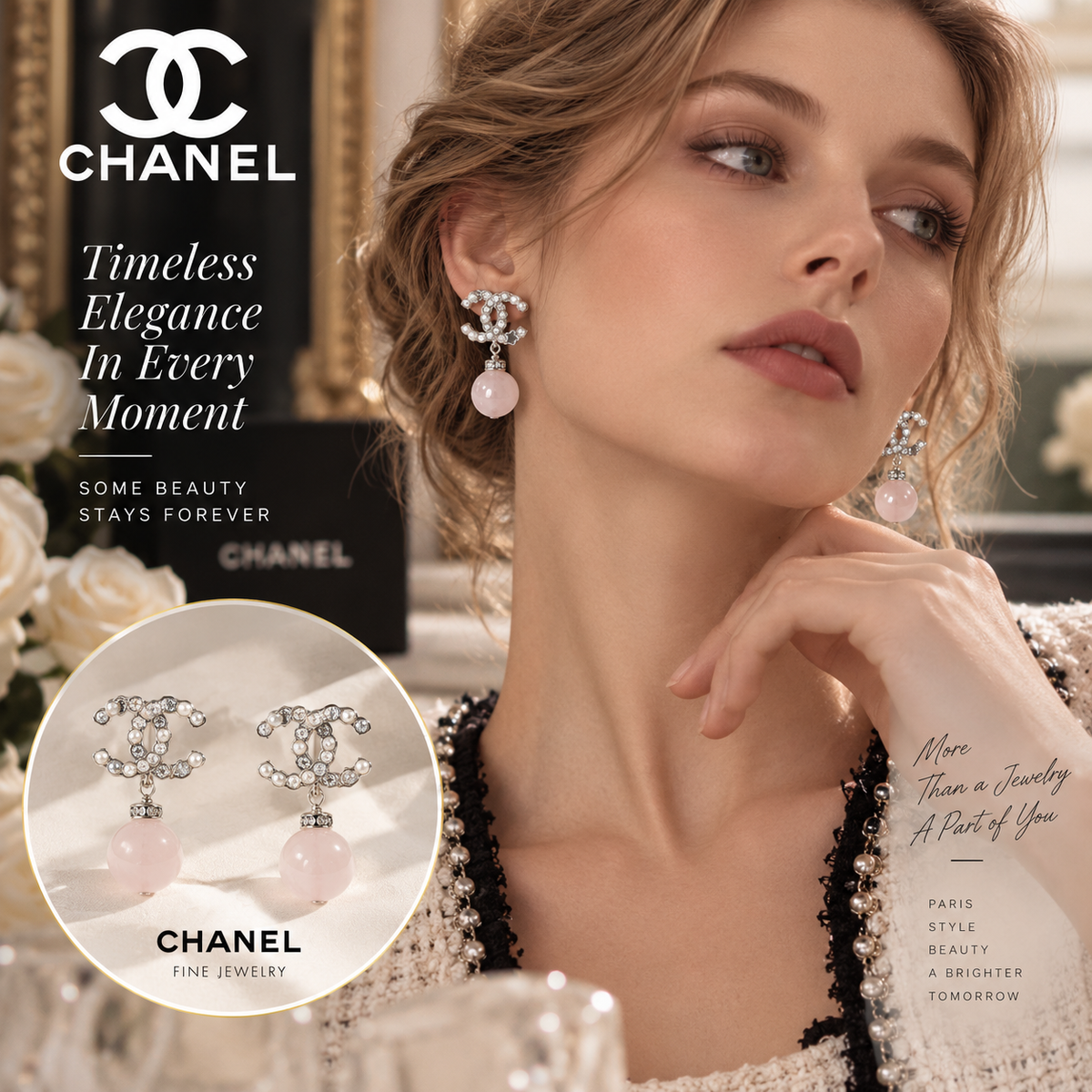 CHANEL Crystal Double-C Earrings