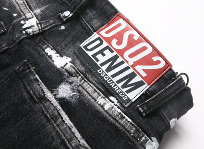 DSQ2 2026 Spring/Summer Men's Wide-Leg Distressed Denim Jeans