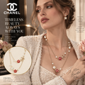 CHANEL P120 Camellia & Double-C Layered Necklace with Pearls