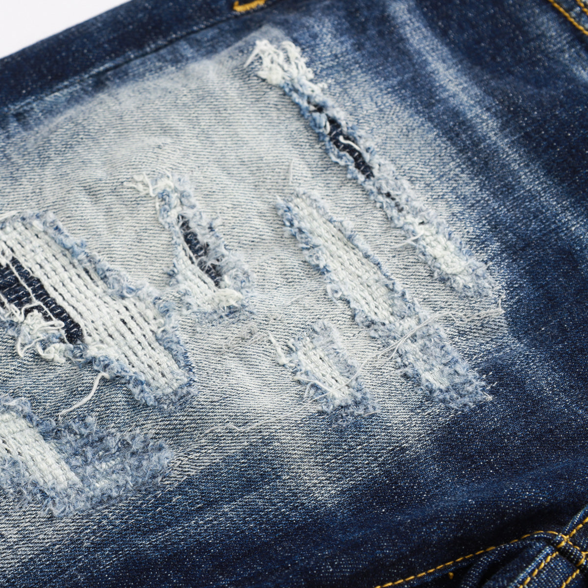 New-DSQ2 Frayed patch Jeans