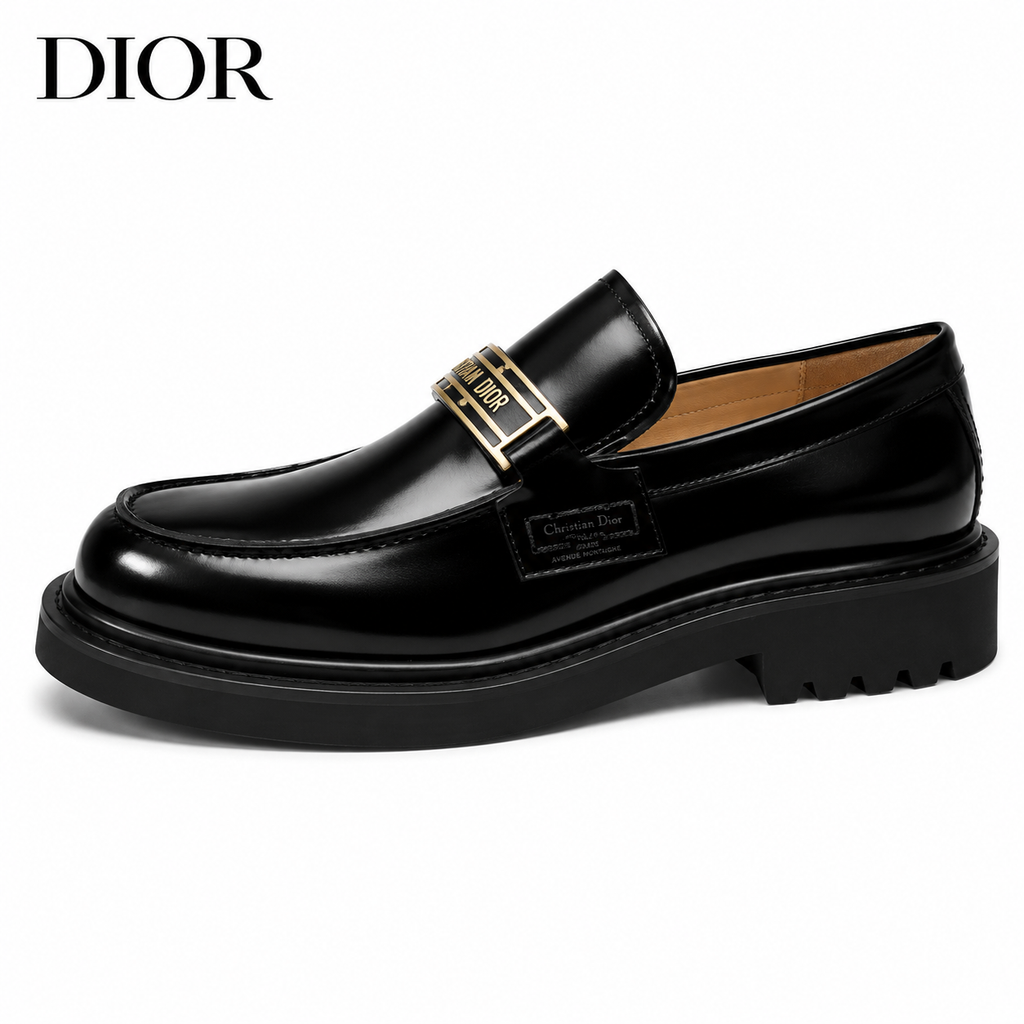 Dior Men's Patent Leather Horsebit Lug Sole Loafers