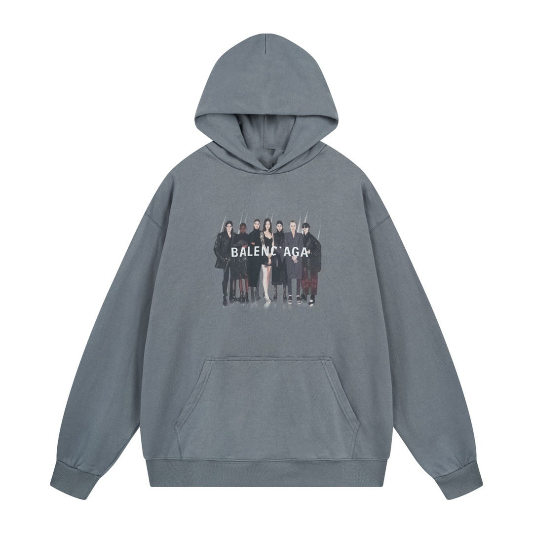 2025 Couples Graphic Print Hoodie – Matching Streetwear Pullover