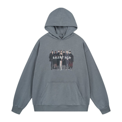 2025 Couples Graphic Print Hoodie – Matching Streetwear Pullover