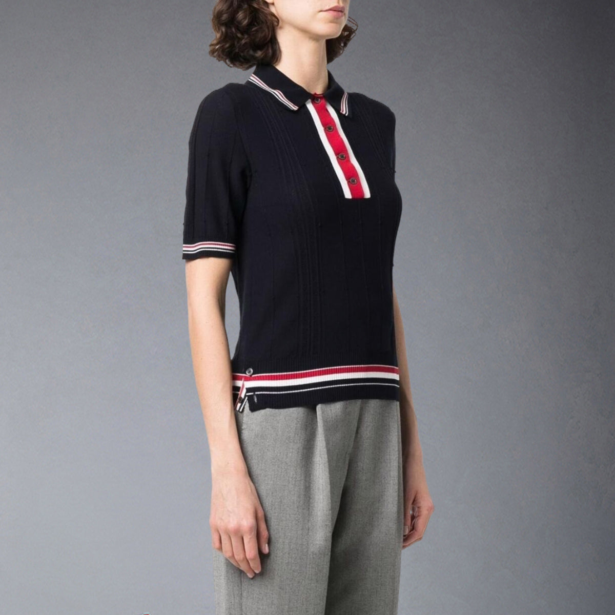 Thom Browne Women Ribbon POLO shirt