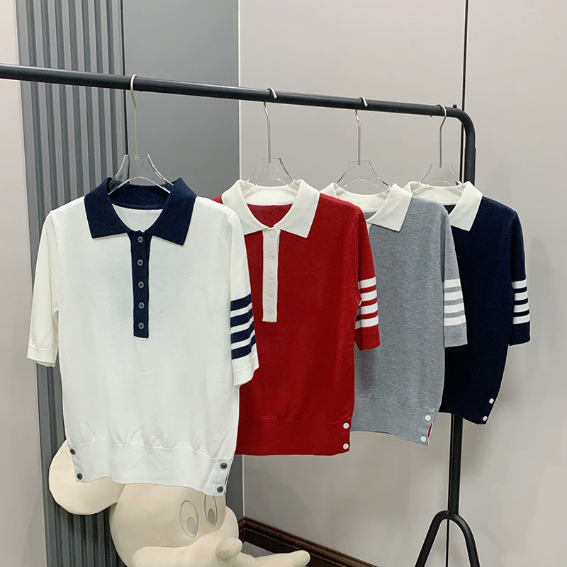 Thom Browne Women's Short-Sleeved Polo Shirt