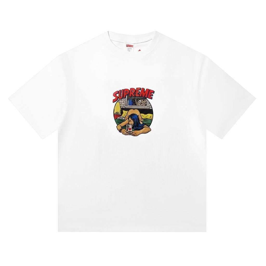 Supreme Loose Fit Casual T-Shirt (Unisex）