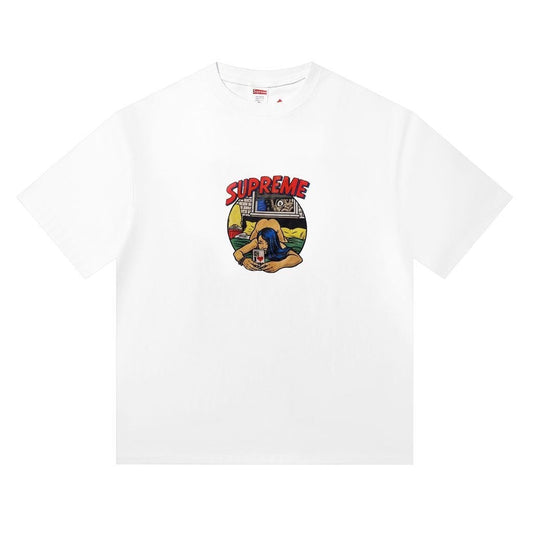Supreme Loose Fit Casual T-Shirt (Unisex）