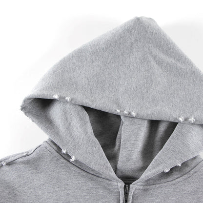 2025 Oversized Print Hoodie | Unisex Streetwear Sweatshirt | Black & Gray