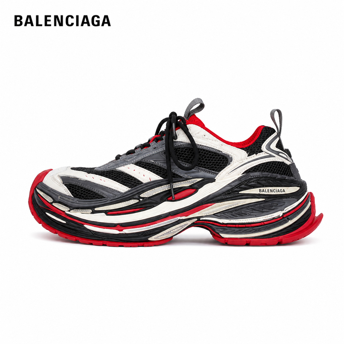 Balenciaga Men's 16XL Chunky Platform Lace-Up Sneakers