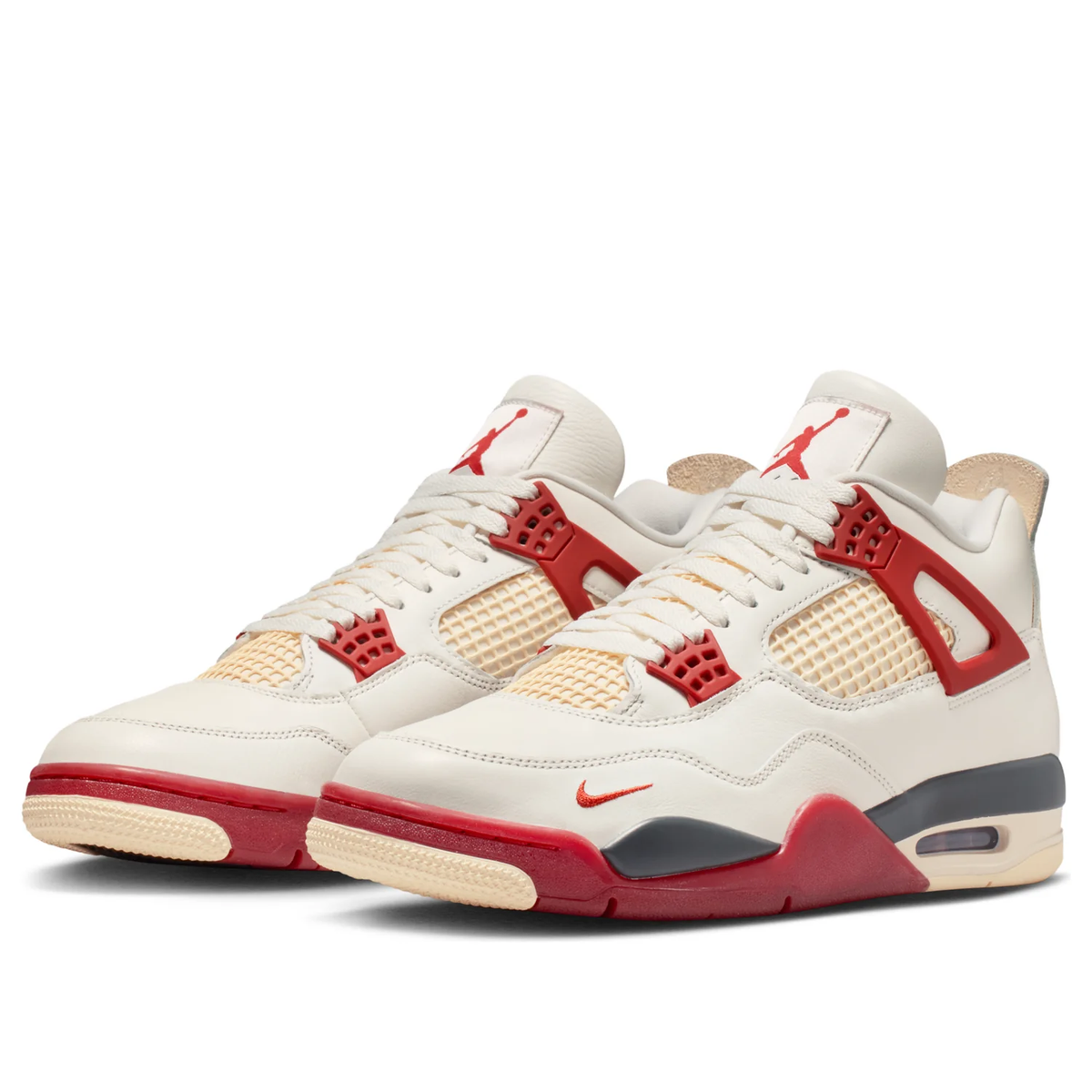 Nike Air Jordan 4 Retro Cream Red & Charcoal Sneakers