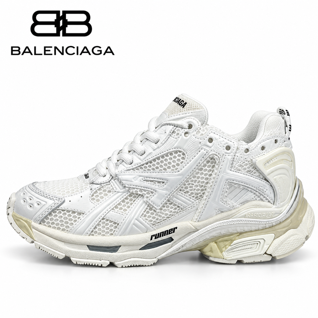 Balenciaga Light-Tone Layered Chunky Sneakers