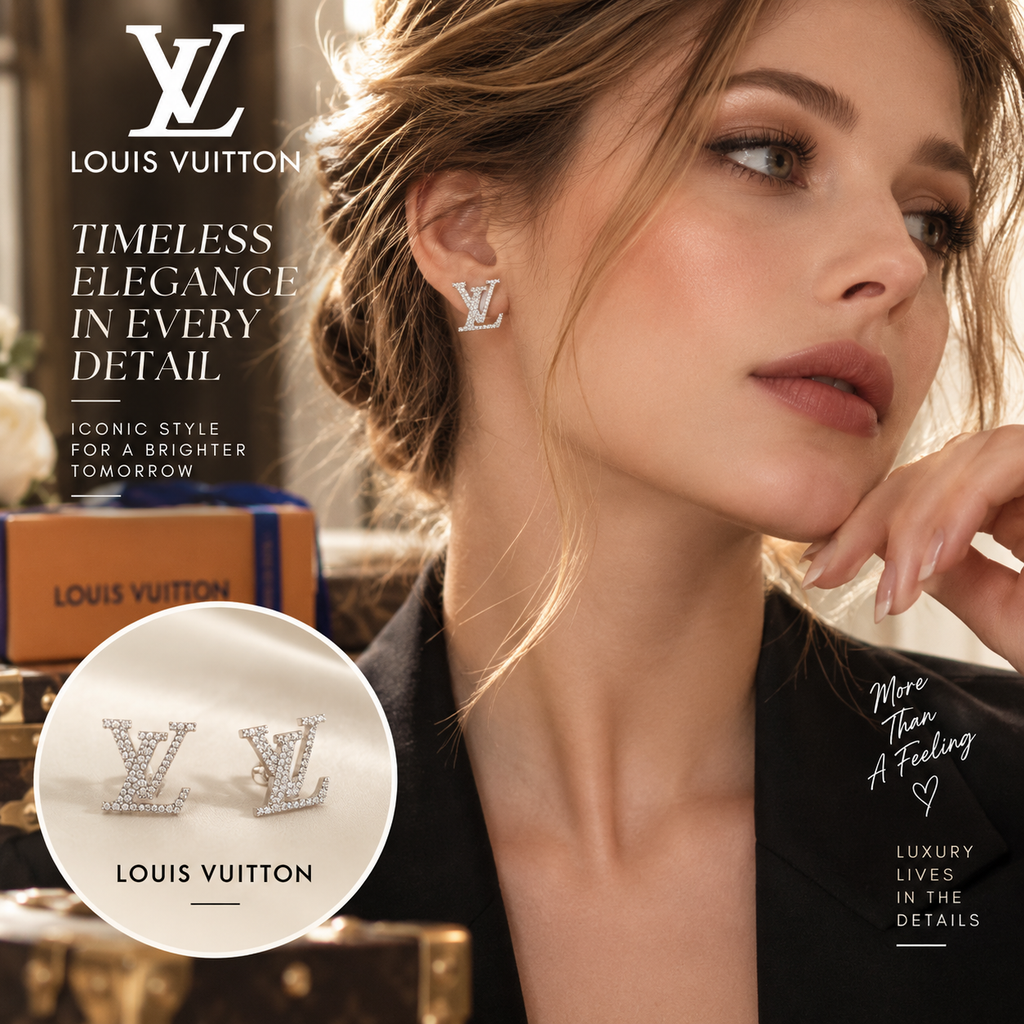 LOUIS VUITTON Crystal 925 Sterling Silver Earrings | Fashion Jewelry