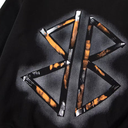 2025SS LOGO Crew Neck Hoodie | 100% Cotton | White & Black