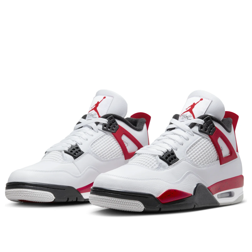 Nike Air Jordan 4 Retro White Red & Black Sneakers