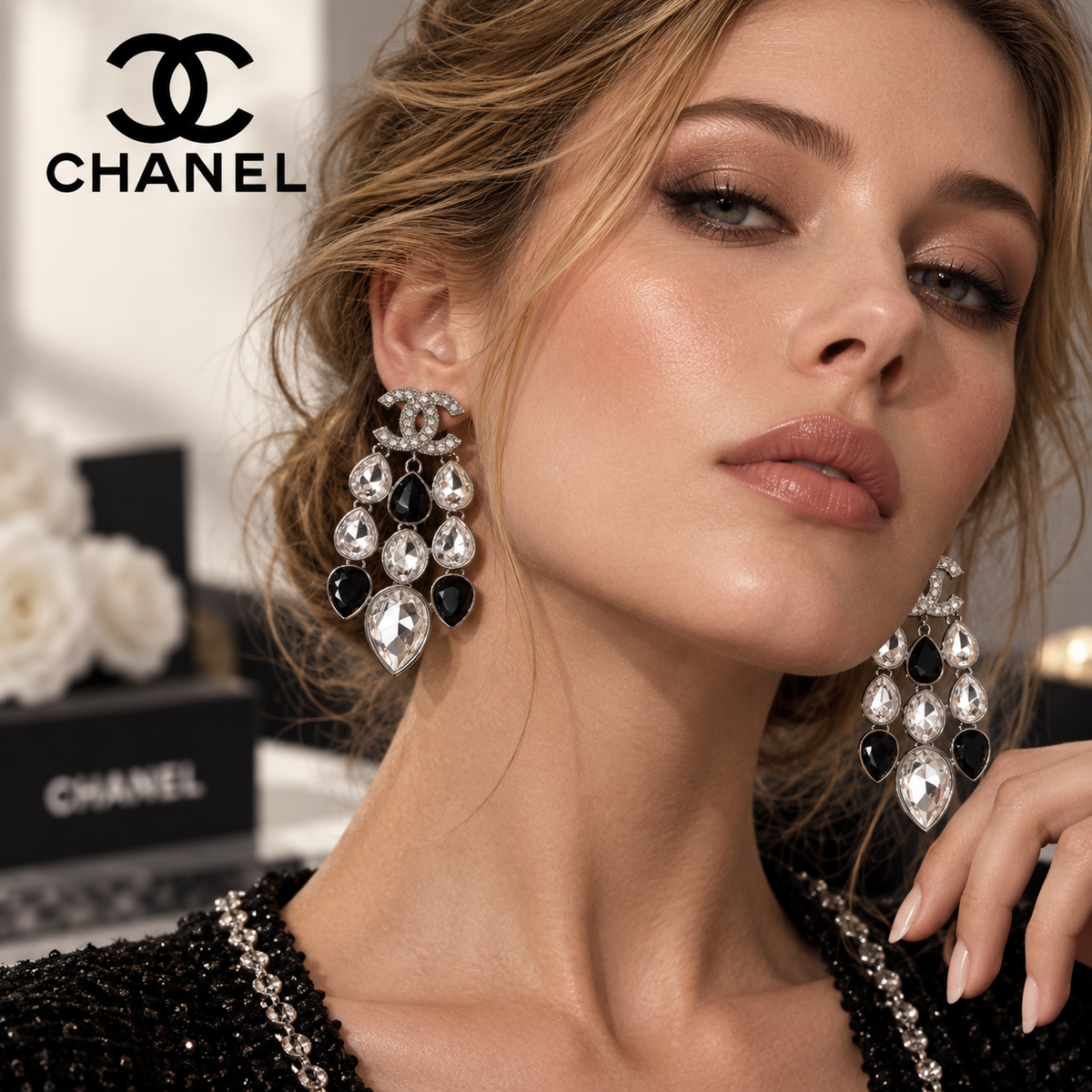 CHANEL P70 Crystal Earrings