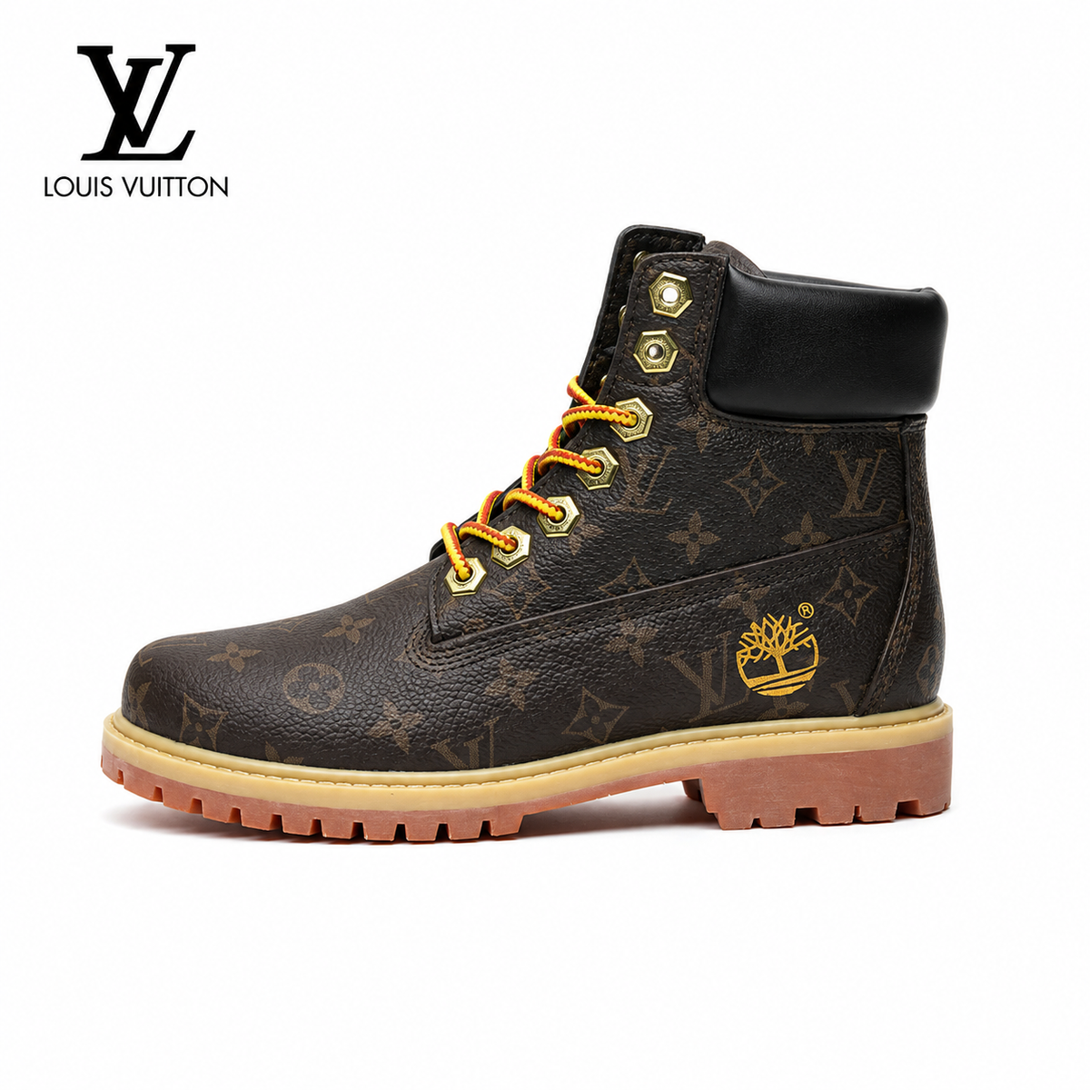 Louis Vuitton × Timberland 6-Inch Boot — Full Monogram Canvas & Eclipse, Hex Bolt Hardware, 2 Colors